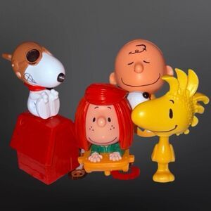 4 McDonald's Happy Meal Peanuts Movie Toys Snoopy Peppermint Patty Woodstock B20